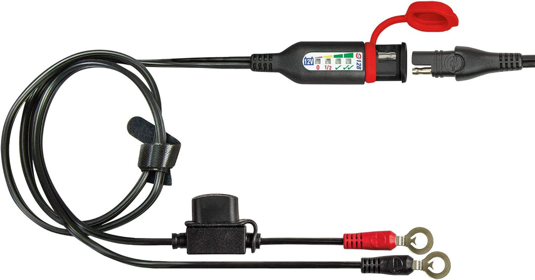 OptiMate TecMate Monitor O-128, Permanente Batterieleitung mit integriertem Batteriestatus-/Ladesyst