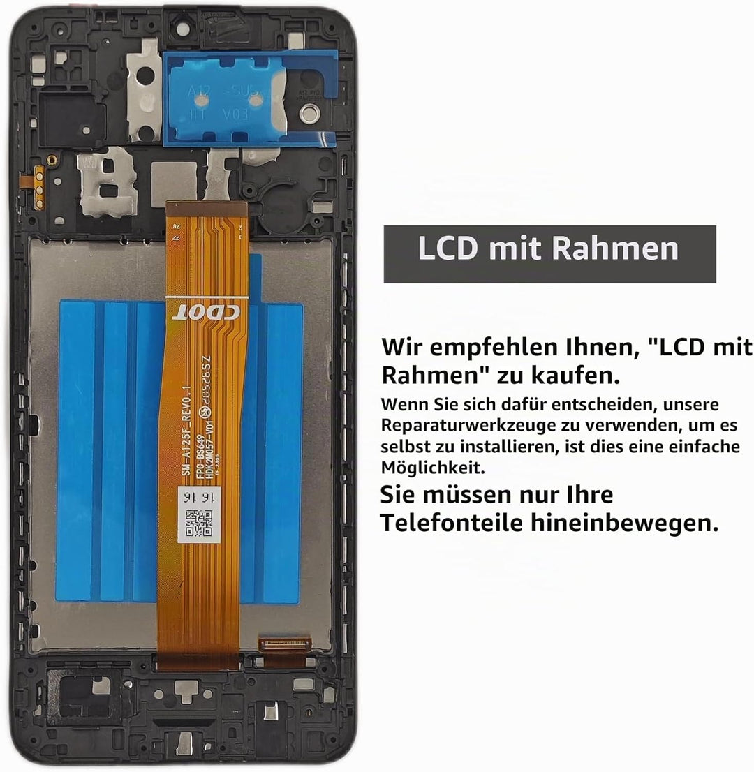 Für Samsung Galaxy A12 Bildschirm mit Rahmen für Samsung a12 a125u Bildschirm Kit s125dl a125a LCD D