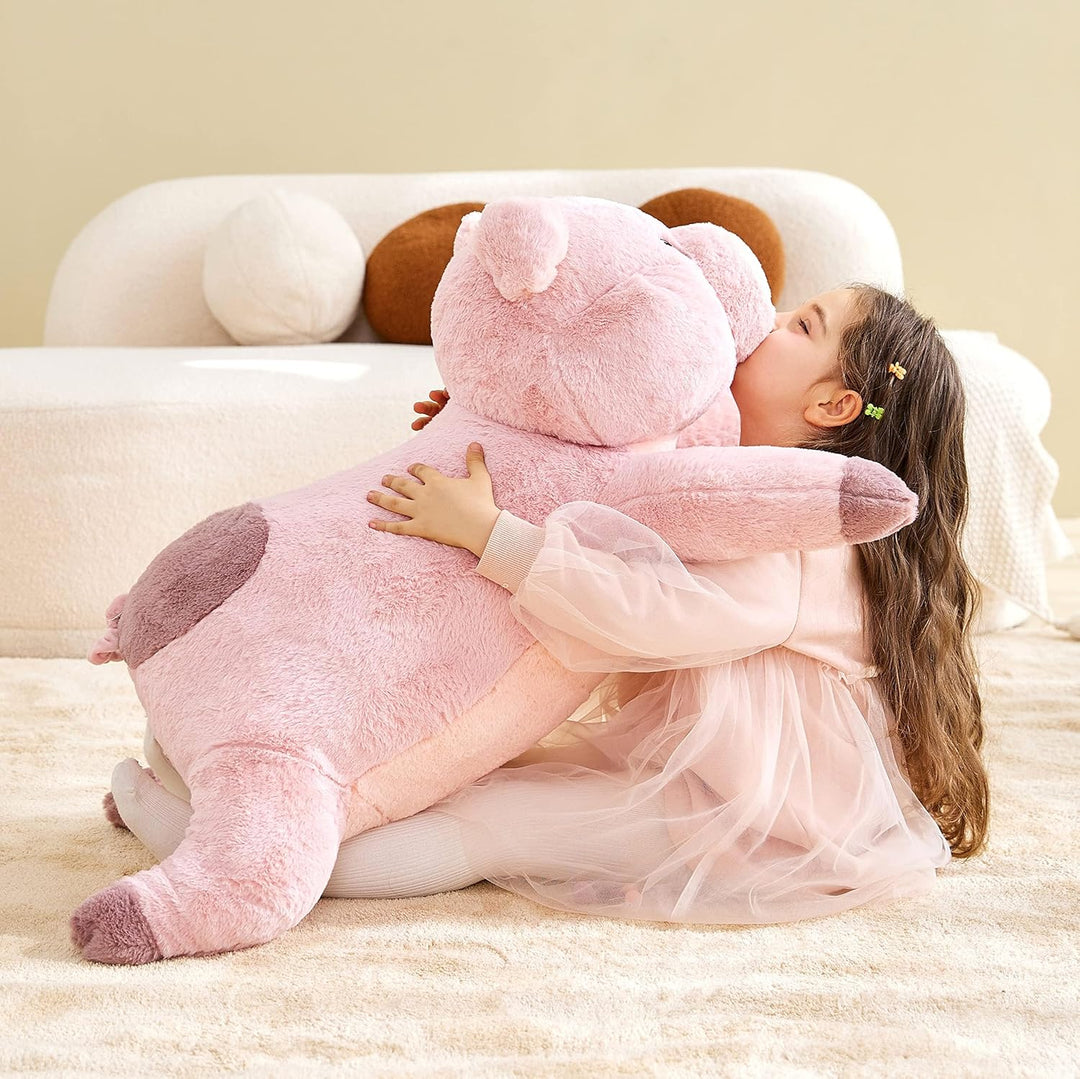 IKASA Gross Schwein Stofftier Riesen Kuscheltier,78cm Gross Plüschtier Süsse Riesige Flauschige Weic