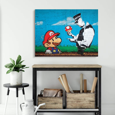 PICANOVA – Premium Leinwanddruck – Leinwandbild Mario Cop 100x75cm – Kunstdruck Auf 2cm Holz-Keilrah