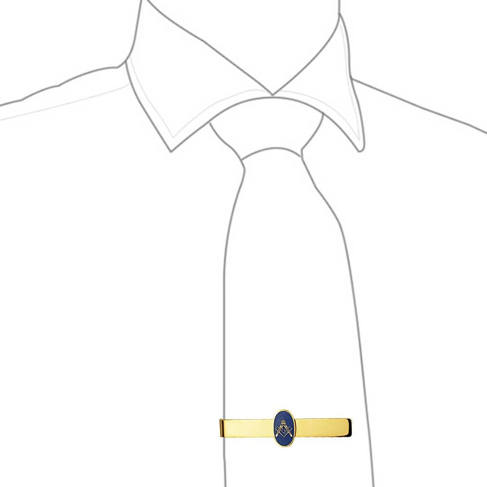 Slender Dünne Symbol Message Blue Square Kompass Freimaurer Insignien Freimaurer Krawatte Clip Bar K