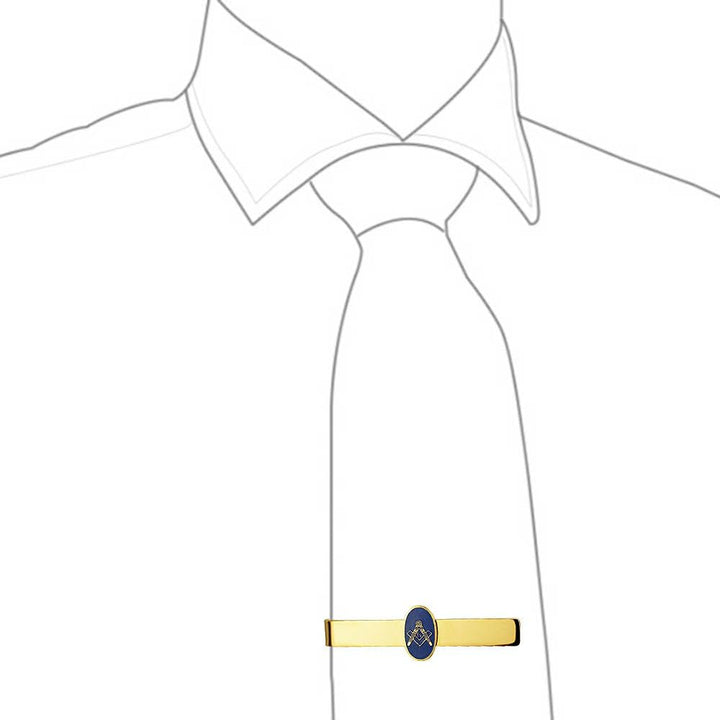 Slender Dünne Symbol Message Blue Square Kompass Freimaurer Insignien Freimaurer Krawatte Clip Bar K