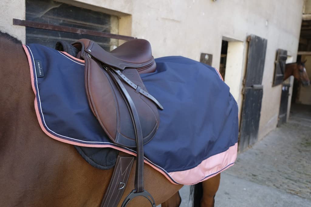 Equi-Theme Regen Nierendecke mit Polarfleecefutter 600D TYREX in 5 trendigen Farben marineblau/grau