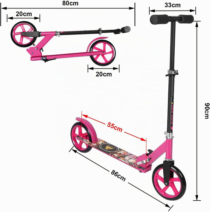 Roller Kinder Scooter, Wheel Scooter, Faltbarer Kinderroller für Kinder ab 5 Jahren, höhenverstellba