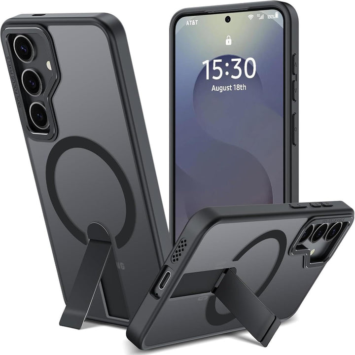 Verco Handyhülle für Samsung Galaxy S25 Plus Hülle, Kompatibel mit Magnet Ladepads Metall Ständer Ma