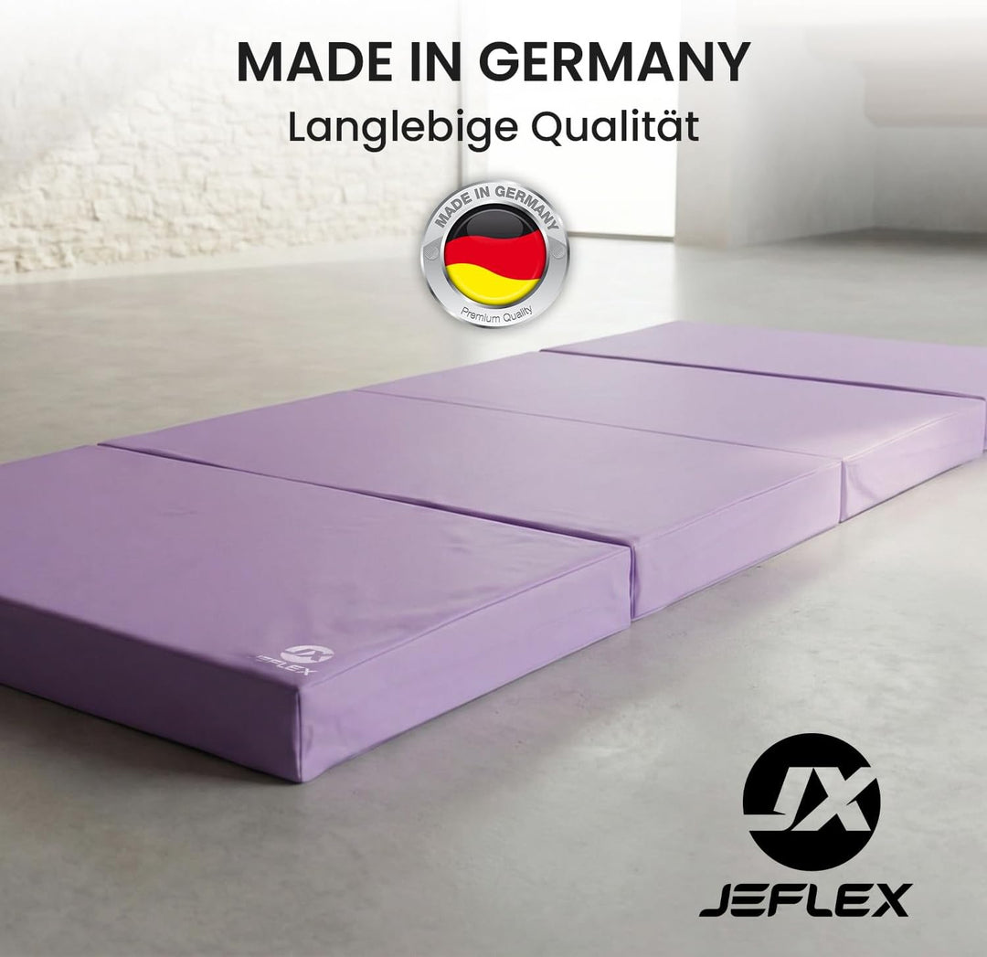 Jeflex - klappbare Weichbodenmatte & Turnmatte 200 x 100 x 8 cm MADE IN GERMANY/Gymnastikmatte tragb