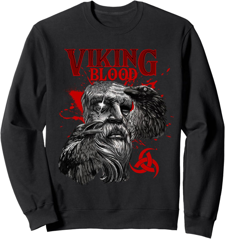 Viking Blood Odin und Raben Vikings und Wikinger Sweatshirt