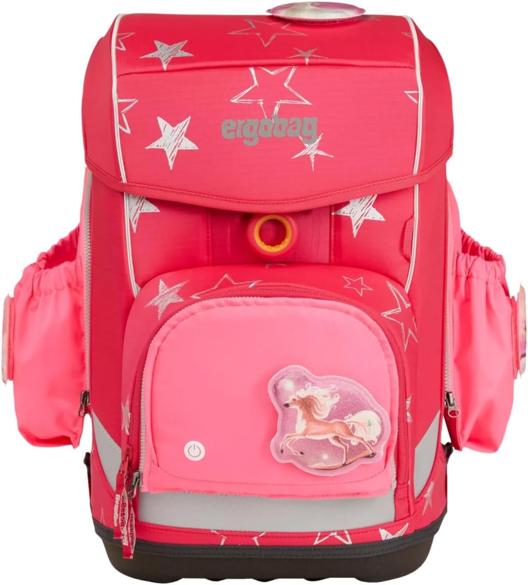 ergobag Fluo LED Seitentaschen Set Geeignet für pack, cubo, cubo light und wide Einheitsgrösse Pink