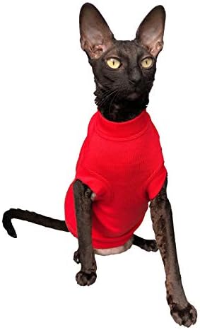 Katzen Rollkragen Maxi in Rot (L), L
