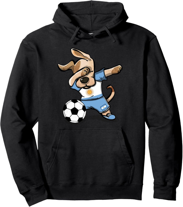 Dabbing Dog Hund Argentinien Fussball - Argentinische Flagge Pullover Hoodie