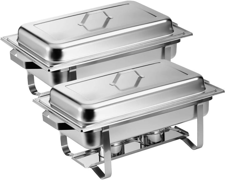 ZORRO - 2X Chafing Dish Speisewärmer Profi Set 15-Teilig in Gastro Qualität Warmhaltebehälter Edelst