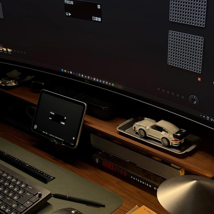 Raico Schreibtischregal Monitorständer Setup Cockpit Ergonomischer Dual-Screen-Riser Minimaler Schre