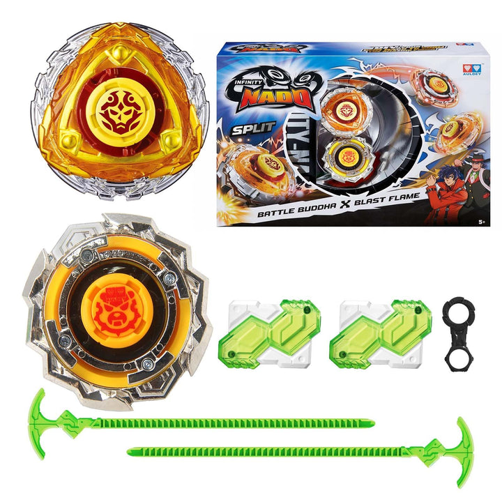 INFINITY NADO Kreisel Serie Split, Metallische Battle Tops Kreisel mit Launcher, Kinderspielzeug Jun