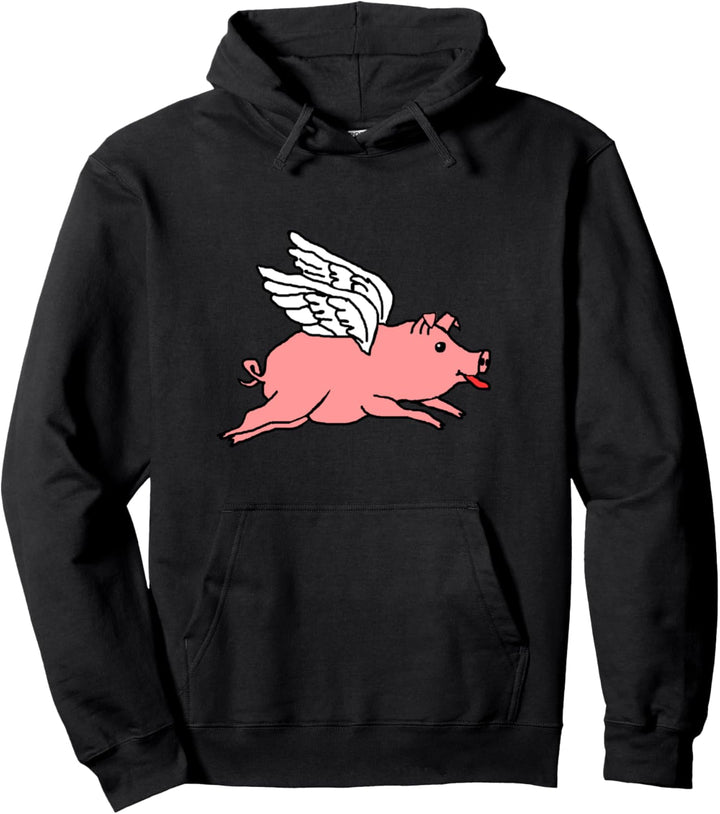 Fliegen Schwein Zunge heraus Lustig Pullover Hoodie