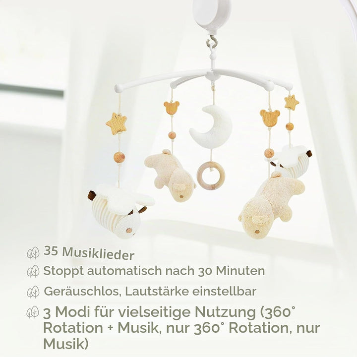 Mobile Baby,Baby Spieluhr mit 35 Musik,Einstellbare Lautstärke,Einfach anzubringen,Stoppt nach 30 Mi