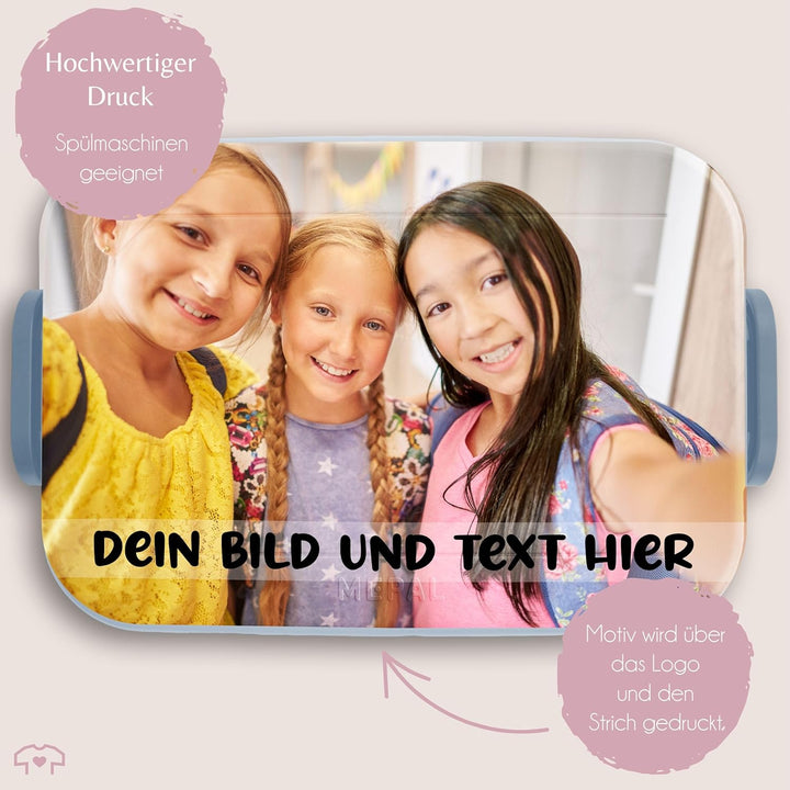 Kinder Bento Box Midi für Mepal Bentobox - Brotbox Dein Bild und Text I Custom Text und Foto Lunchbo