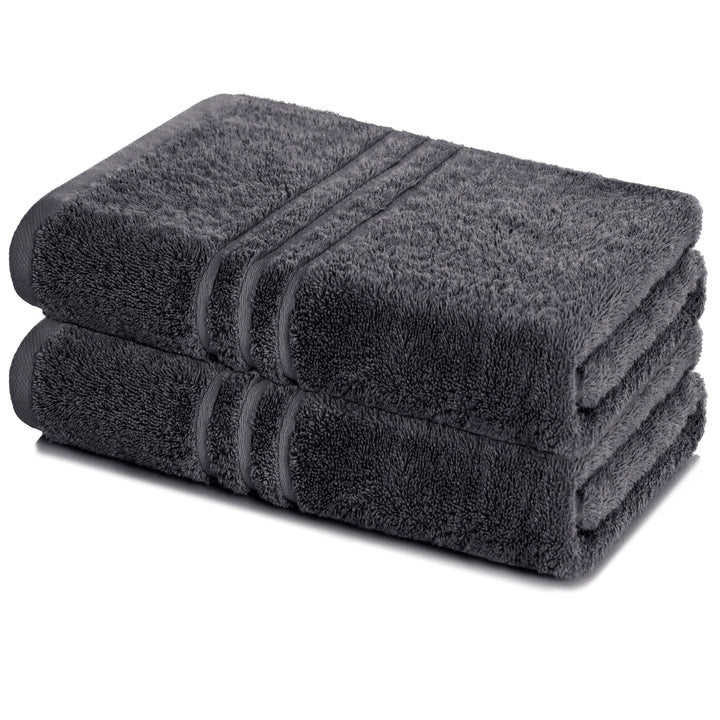 Lavea 2er Set Saunatuch 80x200cm, Frottierserie Elena, Anthrazit 2 x 80 x 200 cm Anthrazit, 2 x 80 x