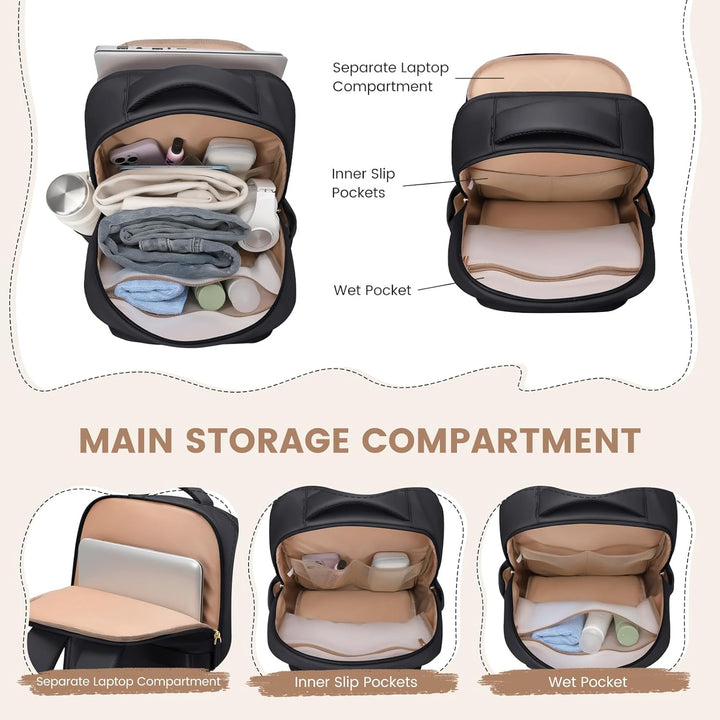 GOLF SUPAGS Lunch Rucksack, 16 Zoll Laptop Rucksack Schulrucksack mit Lsoliertes Kühltasche für Arbe