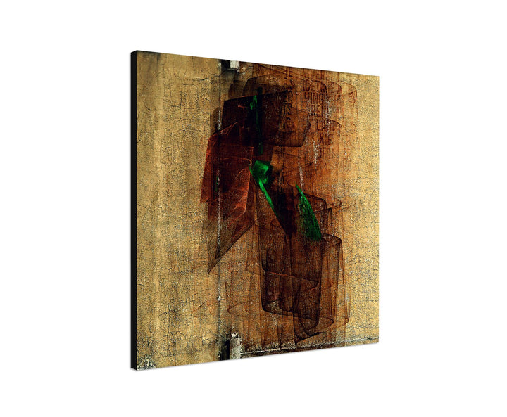 Paul Sinus Art Braun Grün Harmonie Abstraktes Bild auf Leinwand Abstrakt169- dekorativer Einteiler W