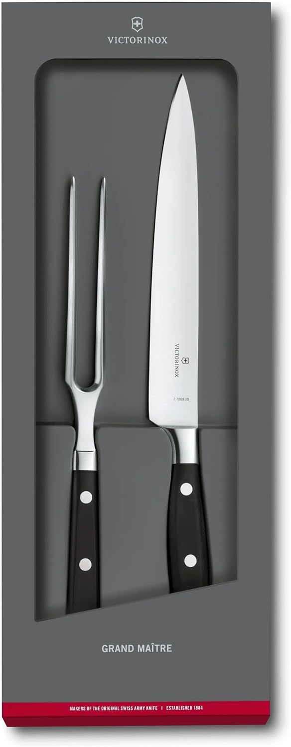 Victorinox, Grand Maître, Profi Tranchier-Set, 2-teilig, Extra Scharfe Klinge, 20 cm, Robuster Kunst