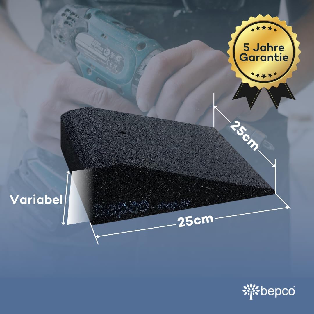 Bordsteinkanten-Rampe-Set (2 Stück) 40-100 mm aus Gummifasern (schwarz) - Auffahrrampe - Türschwelle