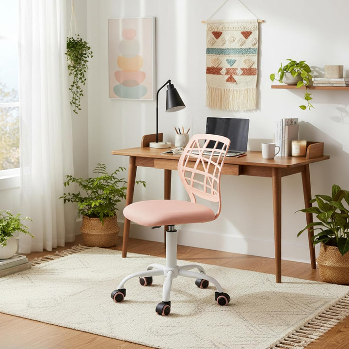 FurnitureR Bürostuhl Schreibtischstuhl Höhenverstellbar Stoffsitz Ergonomischer Arbeitsstuhl ohne Ar