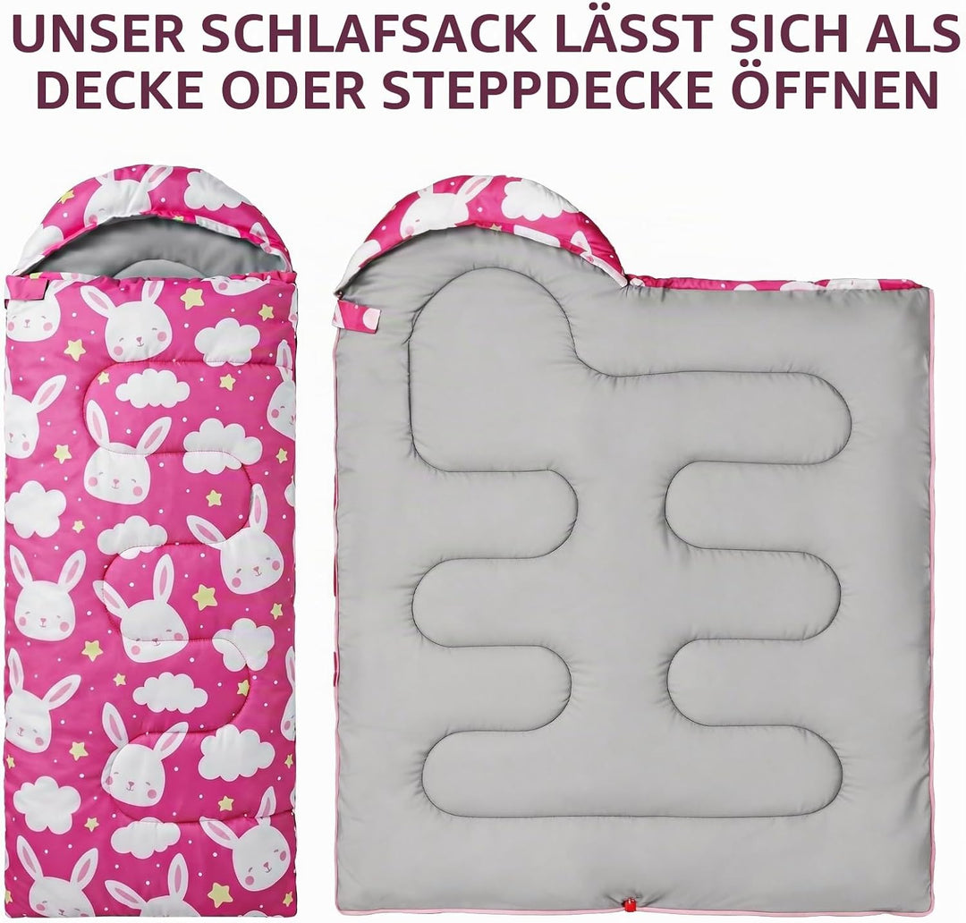 tuphen Kinder-Schlafsäcke – Camping-Schlafsäcke mit Tragetasche – kompakter Schlafsack zum Wandern,