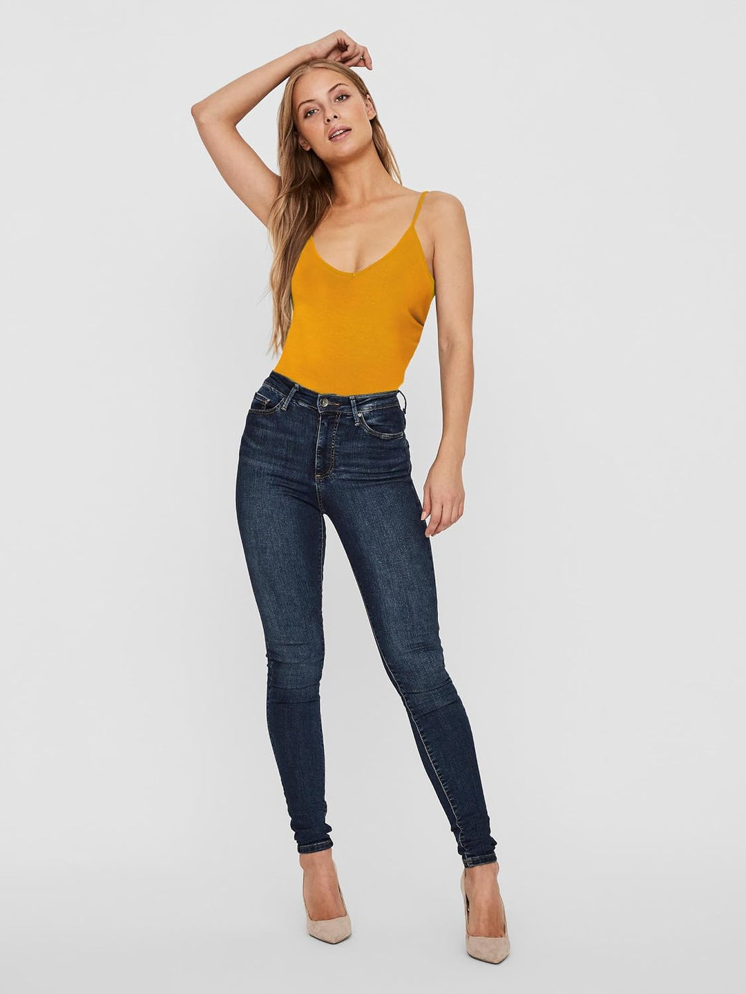 VERO MODA Damen Vmmaxi My Soft V Singlet Noos Top S Mehrfarbig (2x Dark Grey Melange, 1x Dusty Olive