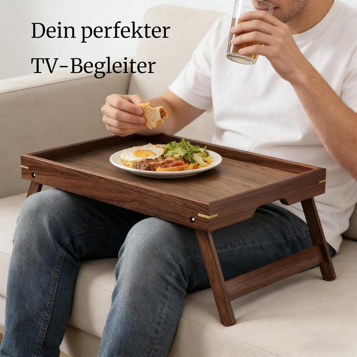 Fibogollo Betttablett Akazienholz klappbar Frühstück Laptop