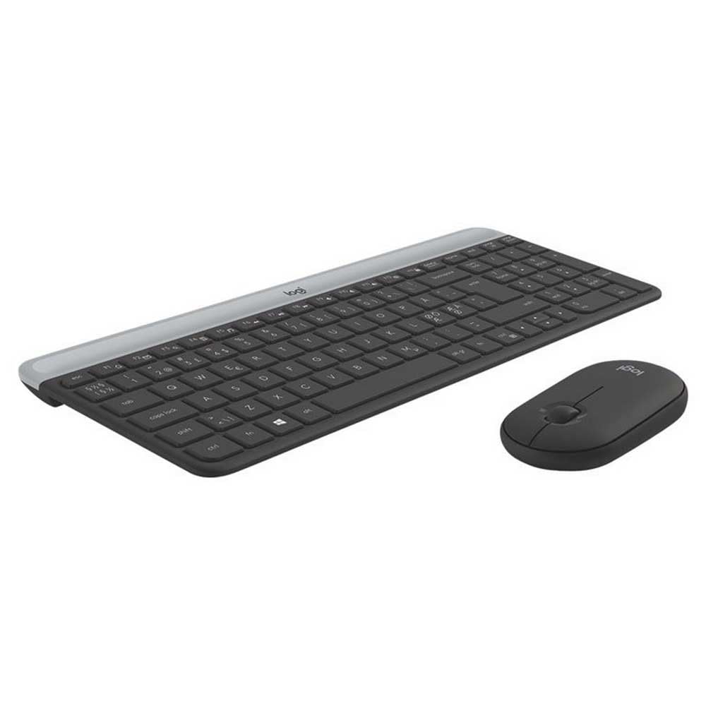 Logitech MK470 Slim Combo Kabelloses Tastatur-Maus-Set, 2.4 GHz Verbindung via Nano-USB-Empfänger, 1