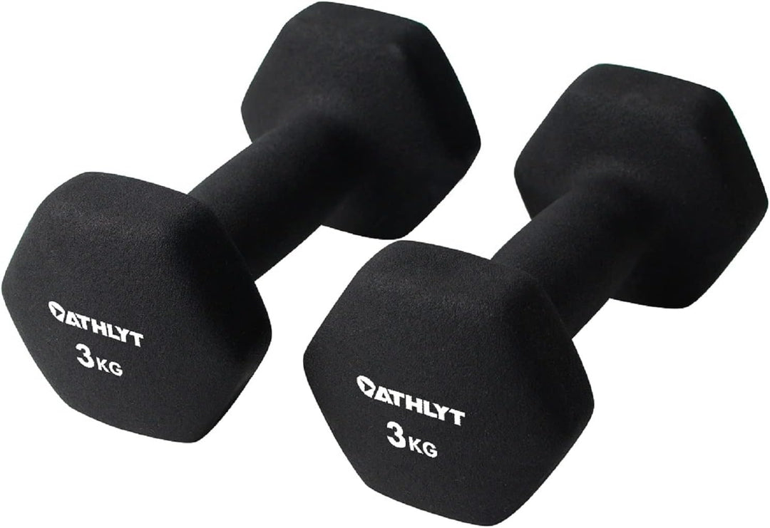 Athlyt - Neopren hanteln gewichte 03# 2 X 3 Schwarz, 2 x 3kg