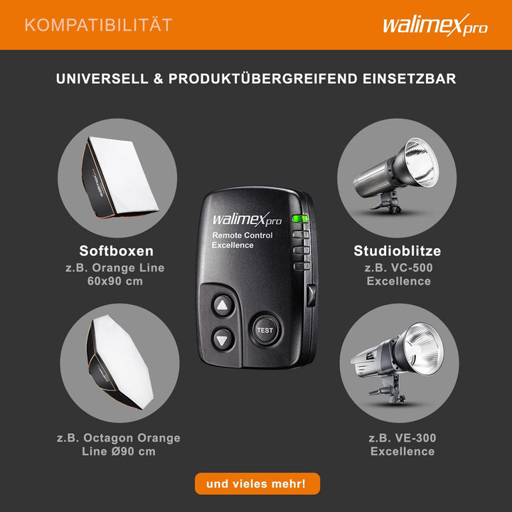 Walimex pro VE & VC & Newcomer Studioblitz Auslöser - Kabellose Fernsteuerung bis zu 30 m, 16 Kanäle
