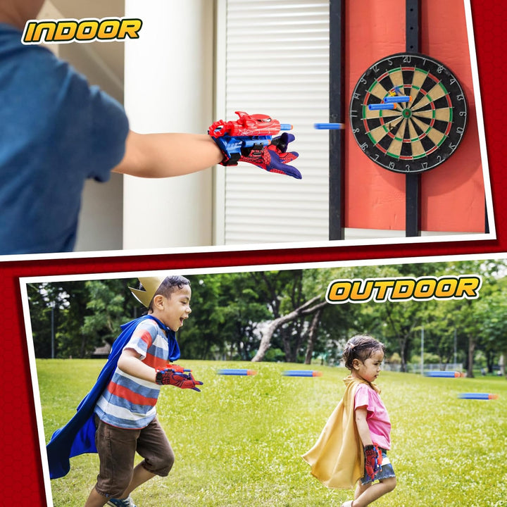 Braxel Spielzeug ab 3-8 Jahr Junge, Netzwerfer Handschuhe Kinder Geschenk ab 3-6 Jahre Outdoor Spiel