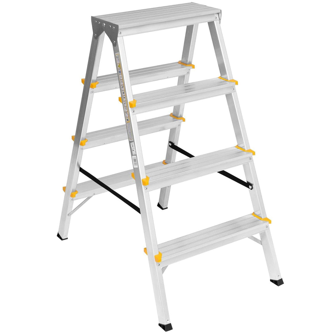 Aluleiter Zweiseitige Haushaltsleitern EN131 Stehleiter 2x2 2x3 2x4 Stufen 150KG (2x4-150)