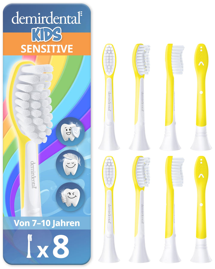 demirdental Kinder Ersatzbürsten passend für Philips Sonicare Kids, Bürstenköpfe ab 7 Jahre, entspri