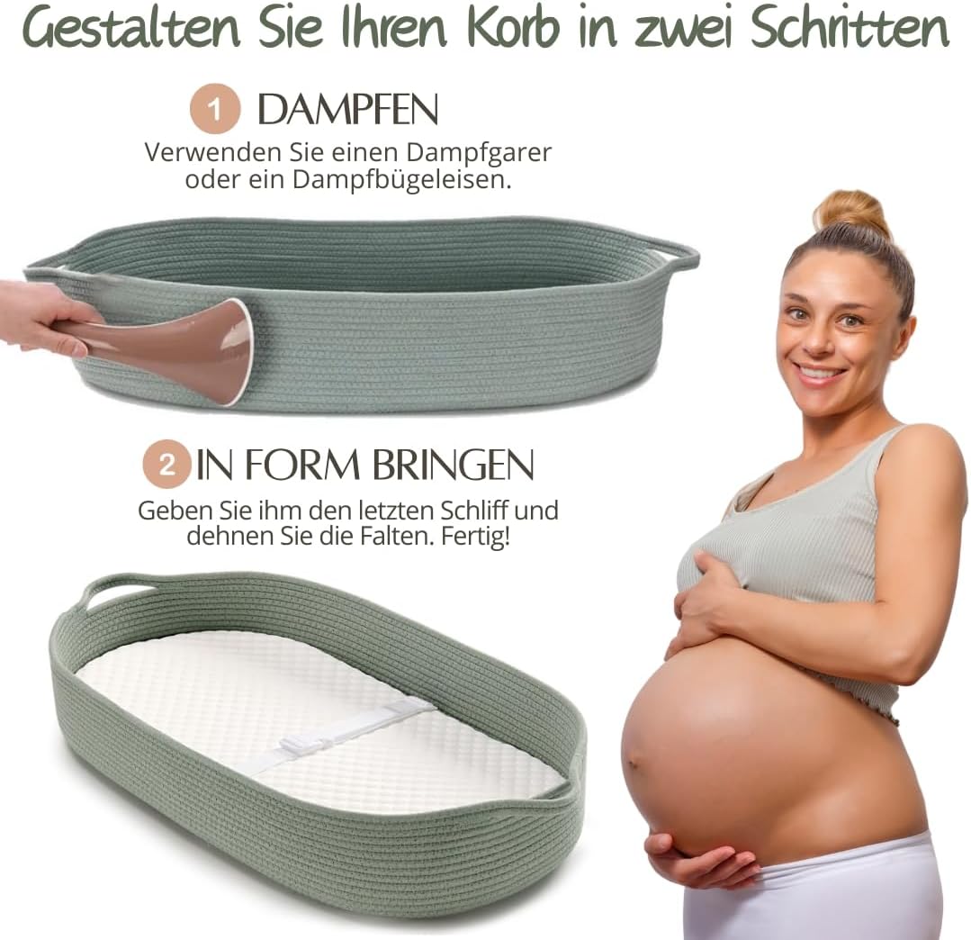 SEBRAM wickelkorb baby - moseskorb, wickelauflage malm kommode, wickelaufsatz hemnes, wickelunterlag