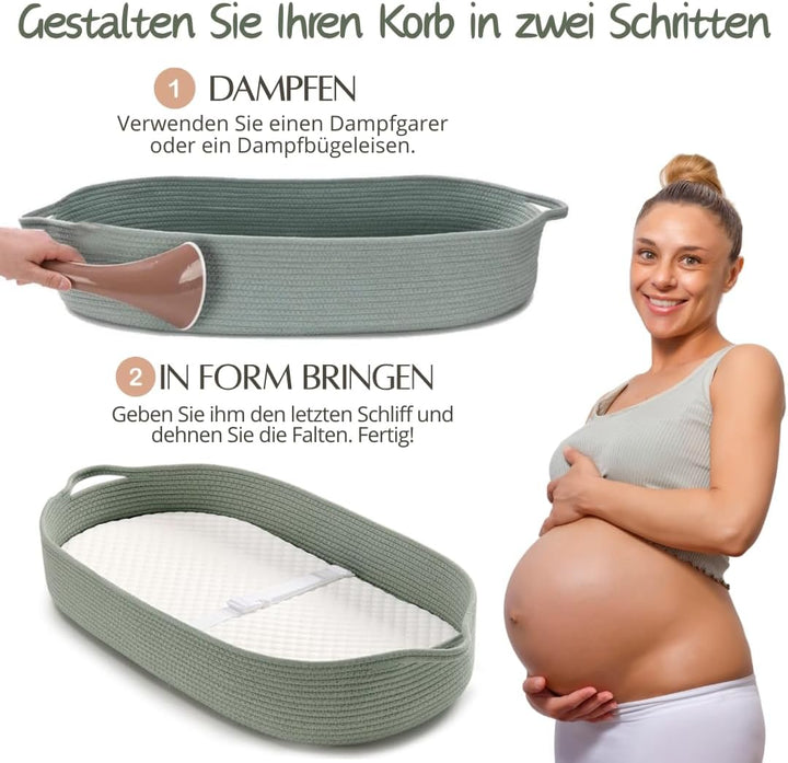 SEBRAM wickelkorb baby - moseskorb, wickelauflage malm kommode, wickelaufsatz hemnes, wickelunterlag