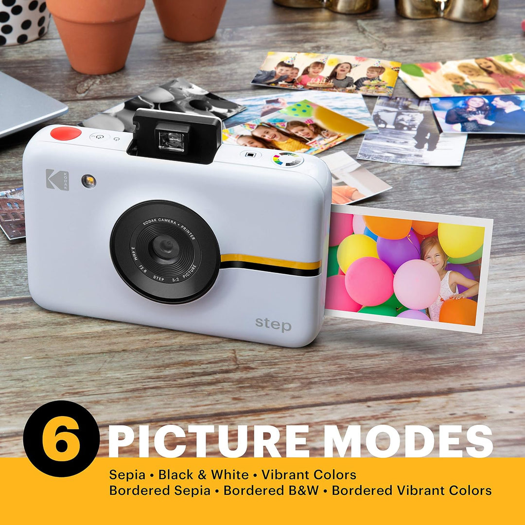 KODAK Step Kamera Digitale Sofortbildkamera mit 10MP Bildsensor, Zink-Technik (Weiss) Geschenkpaket