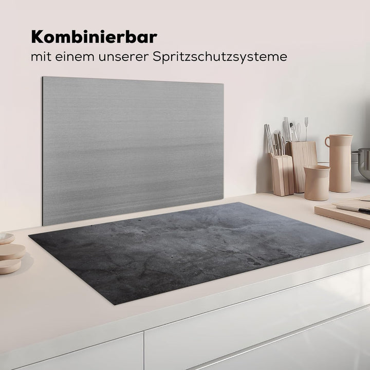 MuchoWow Herdabdeckplatte Ceranfeld Spritzschutz Küche Industriell - Beton - Grau - Schiefer - Retro