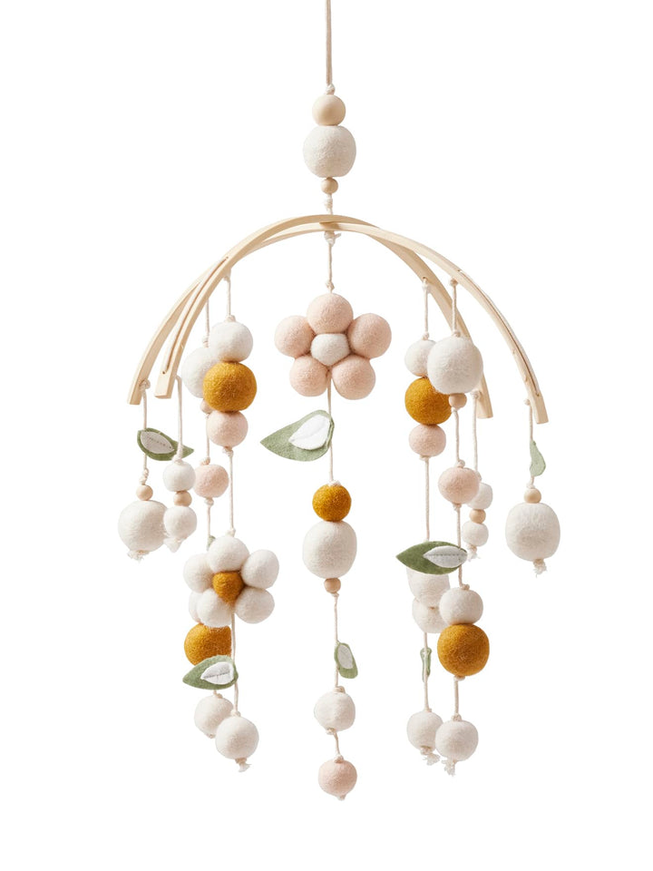 VERTBAUDET Kinderzimmer Blumen-Mobile aus Filz beige beige Einheitsgrösse, beige Einheitsgrösse