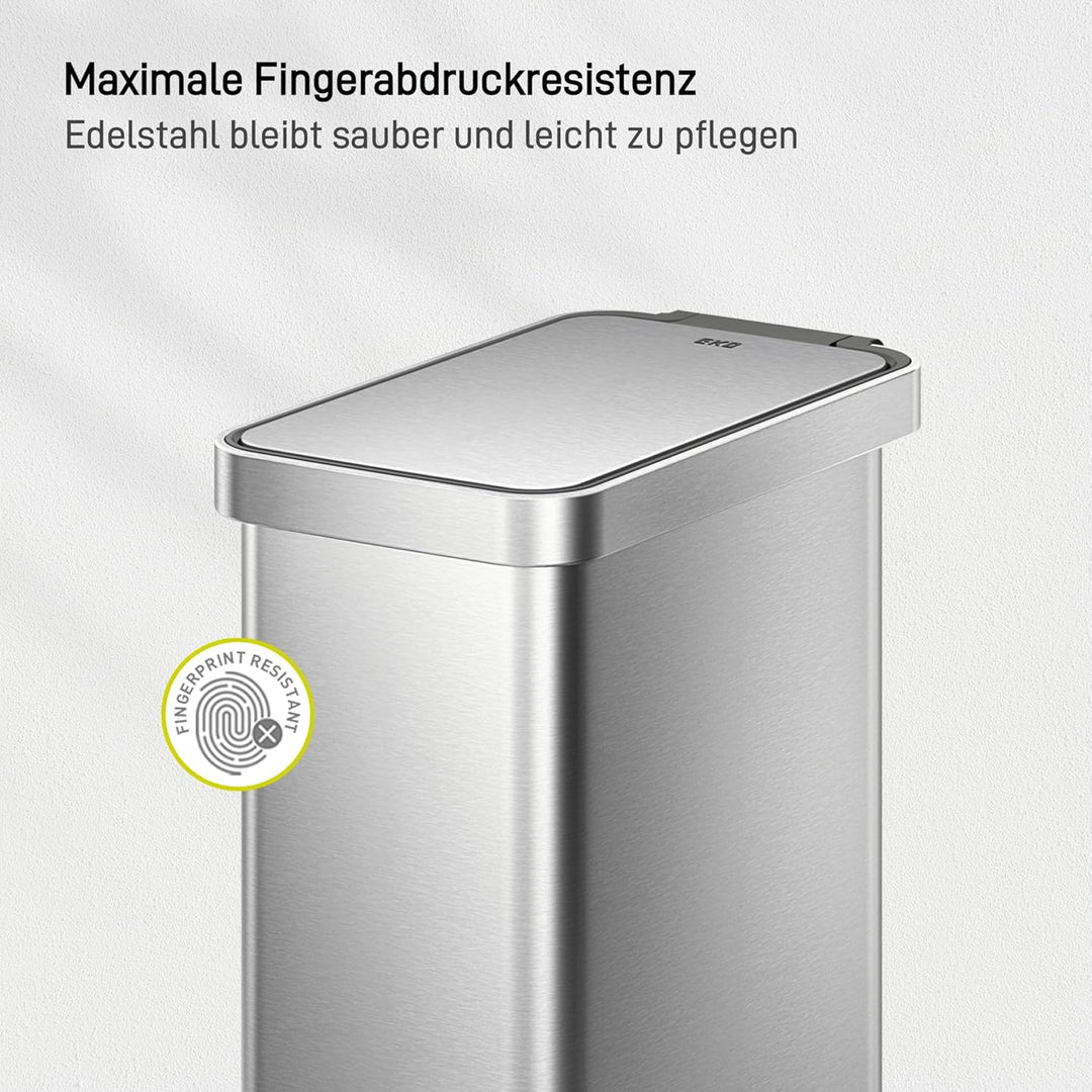 EKO Hudson 50 L Mülleimer mit Soft-Close-Deckel, schlanker Abfalleimer für Küche oder Zuhause, platz