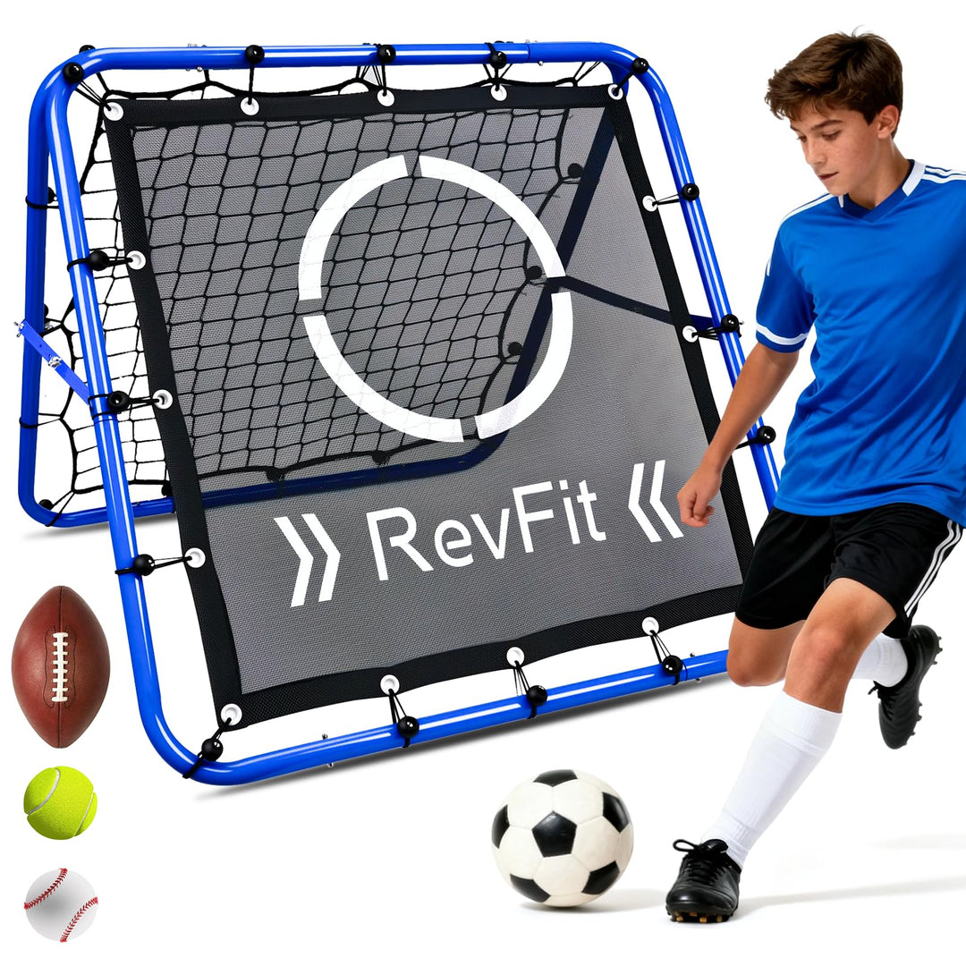 Rebounder für Fussball – Verstellbares Doppelseitiges Rebounder-Netz mit Ziel, für Fussball, Basebal