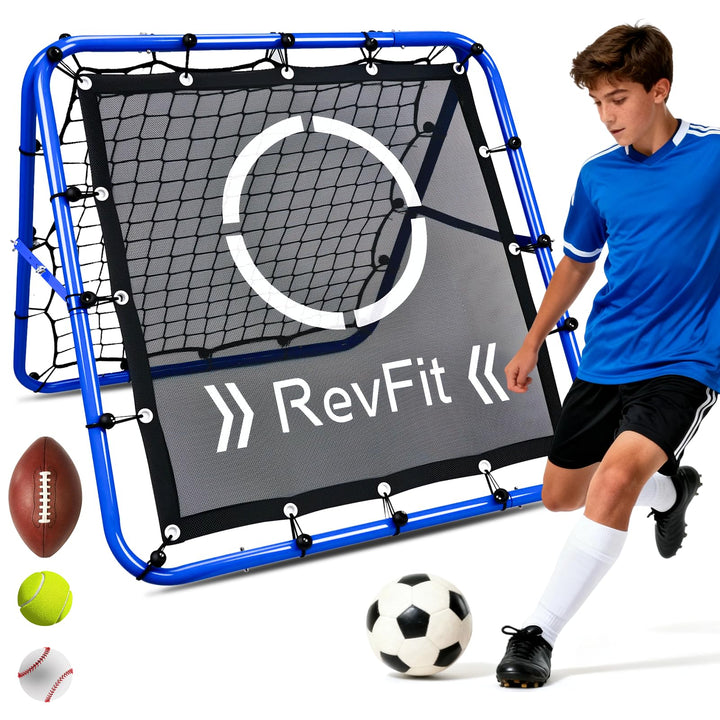 Rebounder für Fussball – Verstellbares Doppelseitiges Rebounder-Netz mit Ziel, für Fussball, Basebal