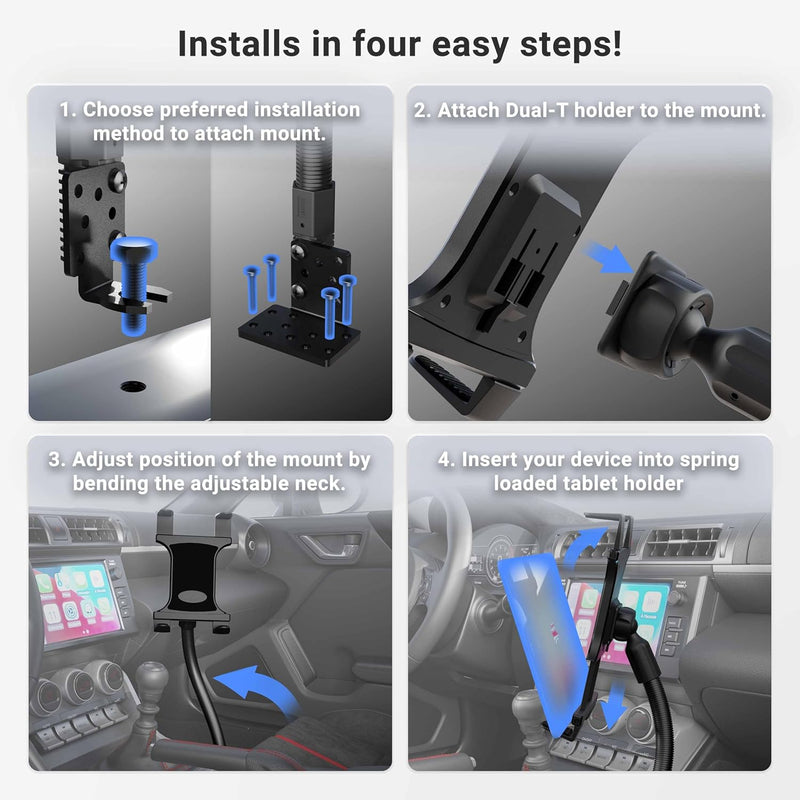 Arkon – Halterung für Autositzschiene oder Boden-Tablethalterung mit 56 cm langem Arm für iPad Pro,