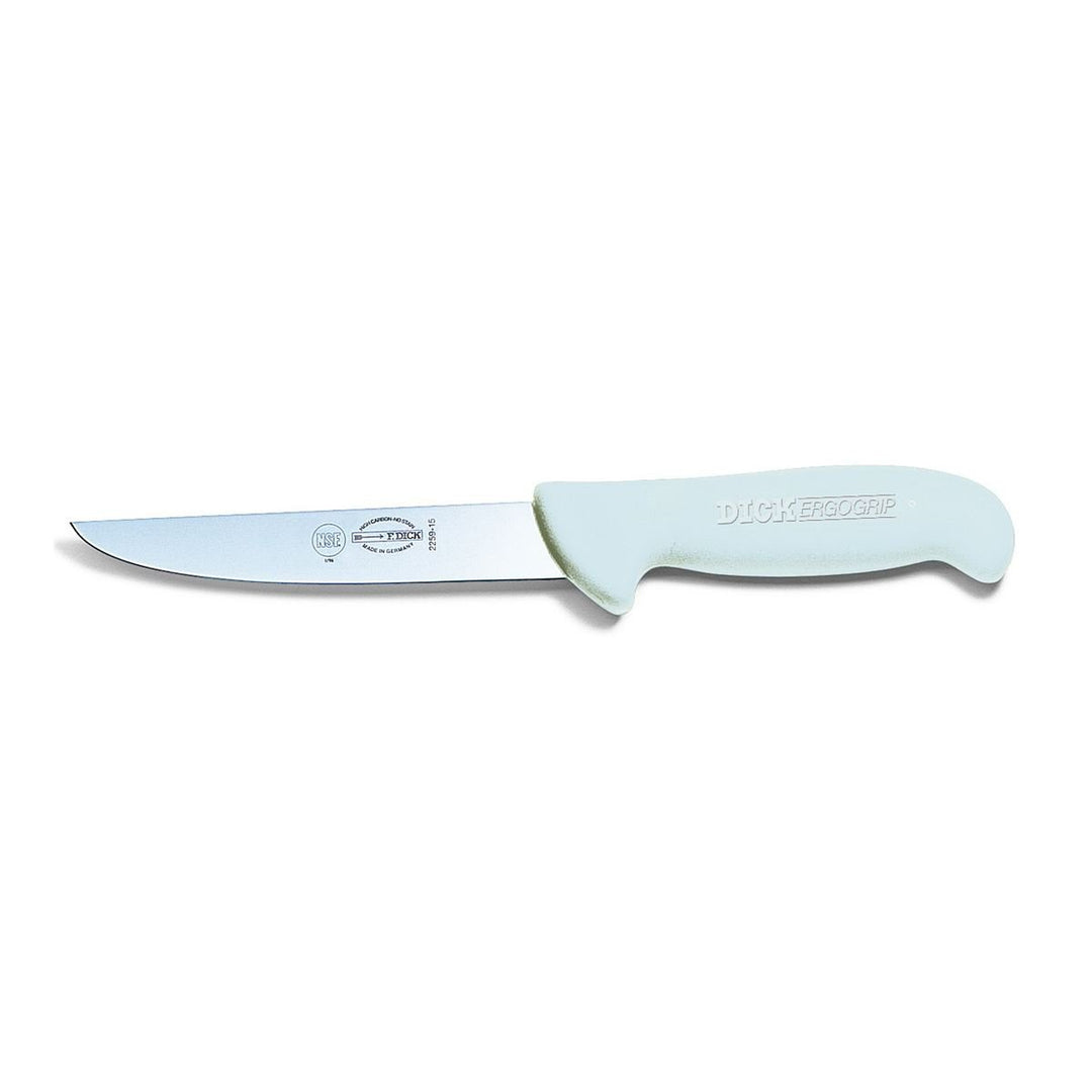 Dick Ausbeinmesser steif 15 cm breit - Griff weiss - Messer zum zerlegen und zerteilen von Fleisch
