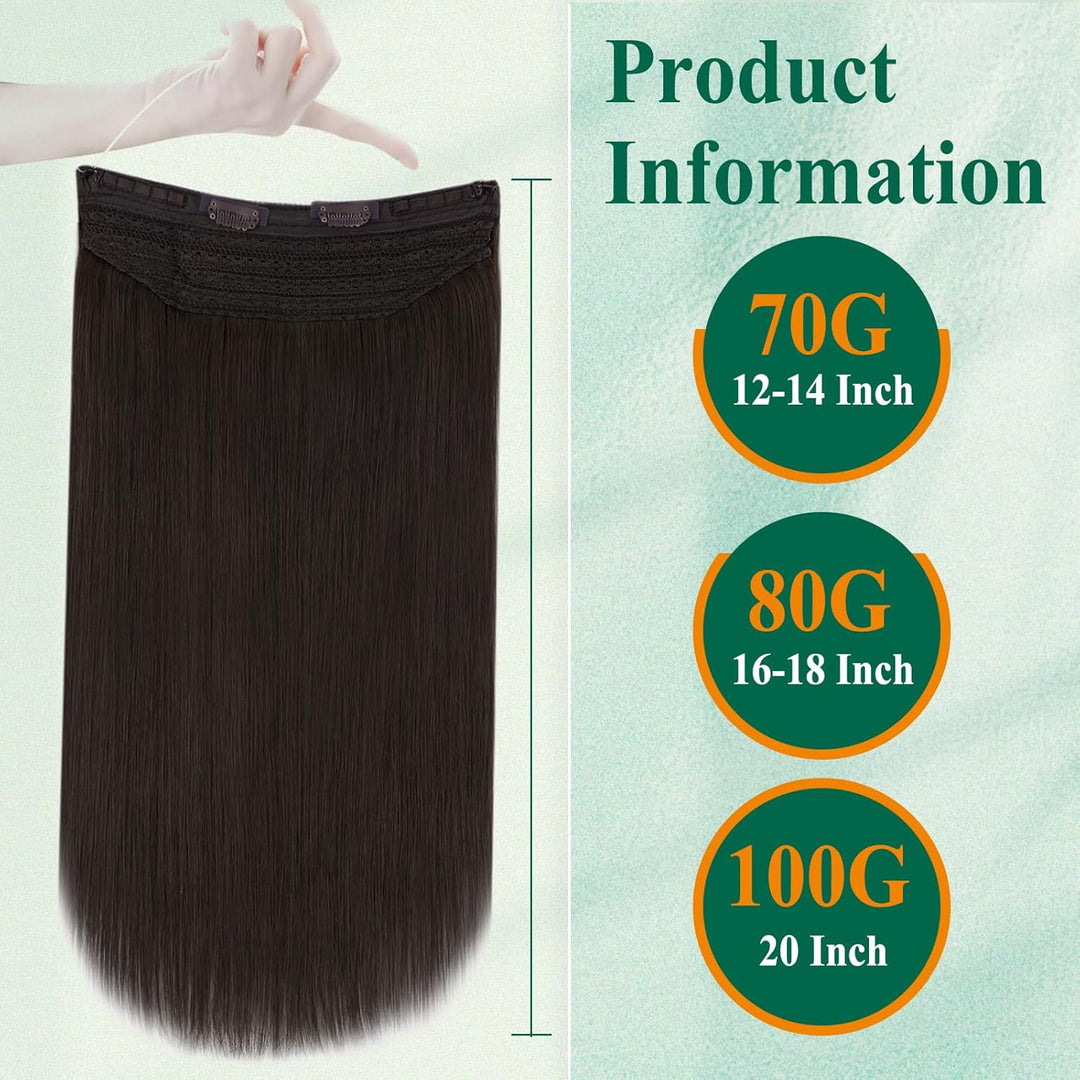 Easyouth Draht Extensions Dunkelstes Braun Secret Draht Extensions Echthaar 100g 50 cm Haarteile Ech