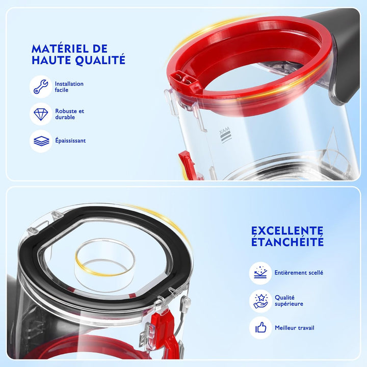 Staubbehälter für Dyson V7 V8 SV10 SV11 Staubsauger, mit Schnittstelle, Abfalleimer, Ersatzteil, Auf