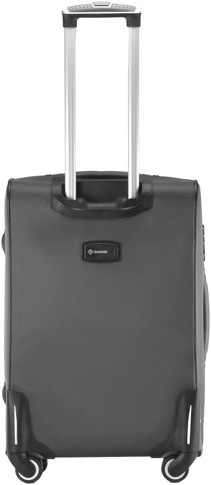 DIAMOND Mittelgrosser Weichschalenkoffer M 24" – Grau, Codura 1200D, 360° Rollen, Zahlenschloss, Erw