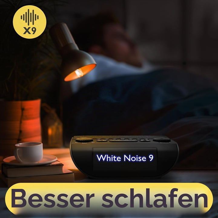 UP-Pro DAB+ Radiowecker, ASA Notfallwarnfunktion, UKW-Radio, Extra lauter 90 dB Weckalarm für Tiefsc