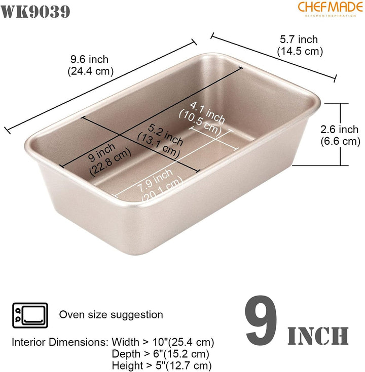 CHEFMADE 9-zoll Rechteck Loaf Pan, Nicht-Stick Längliche Brot und Fleisch Backformen für Ofen Backen